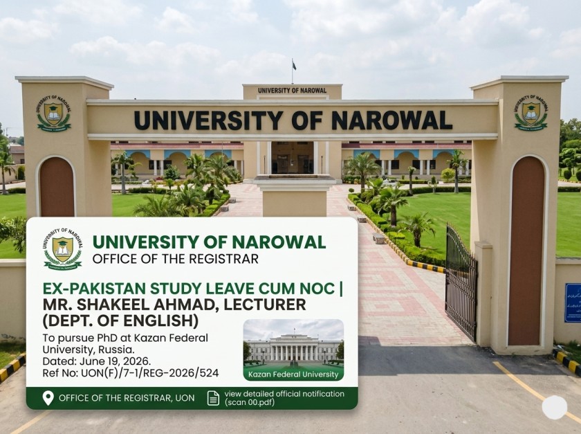 EX-PAKISTAN STUDY LEAVE CUM NOC | MR. SHAKEEL AHMAD