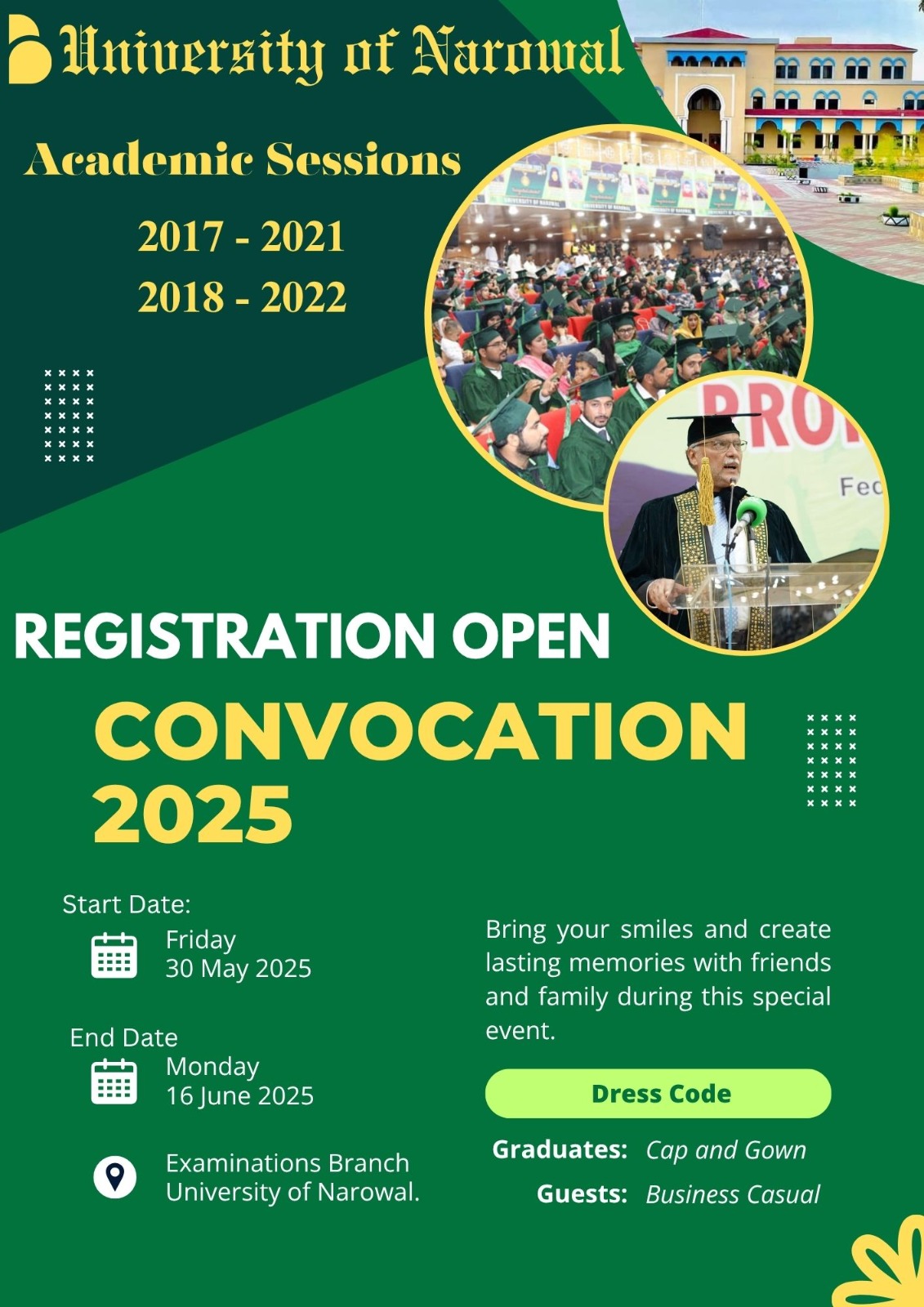University of Narowal Opens Registration for Convocation 2025
